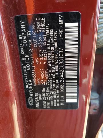 KM8J23A42JU831037 - 2018 HYUNDAI TUCSON SE RED photo 13