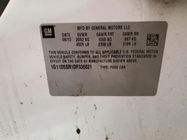 1G11D5SR1DF336821 - 2013 CHEVROLET MALIBU 1LT 白色 照片 12