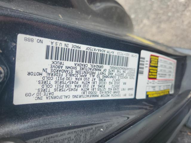 5TEUU4EN9AZ699681 - 2010 TOYOTA TACOMA ACCESS CAB 灰色 照片 10