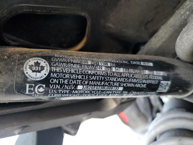 3JB2GEG23MJ006133 - 2021 CAN-AM RYKER RALLY EDITION GRAY photo 9