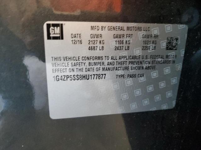 1G4ZP5SS8HU177877 - 2017 BUICK LACROSSE ESSENCE შავი ფოტო 12