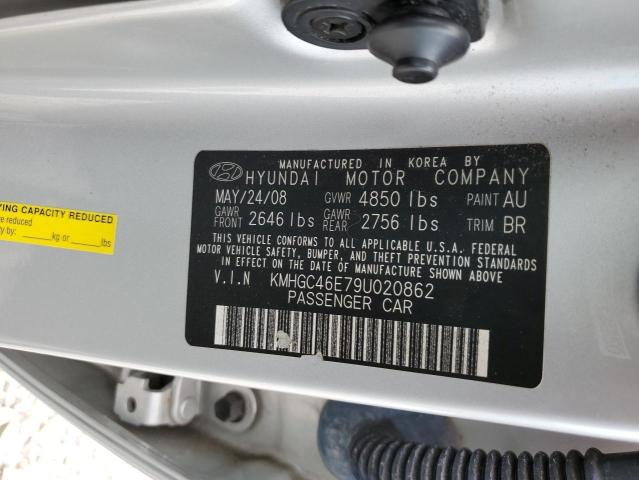 KMHGC46E79U020862 - 2009 HYUNDAI GENESIS 3.8L SILVER photo 12