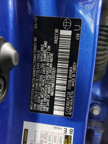 NMTKHMBX8JR015829 - 2018 TOYOTA C-HR XLE BLUE photo 13