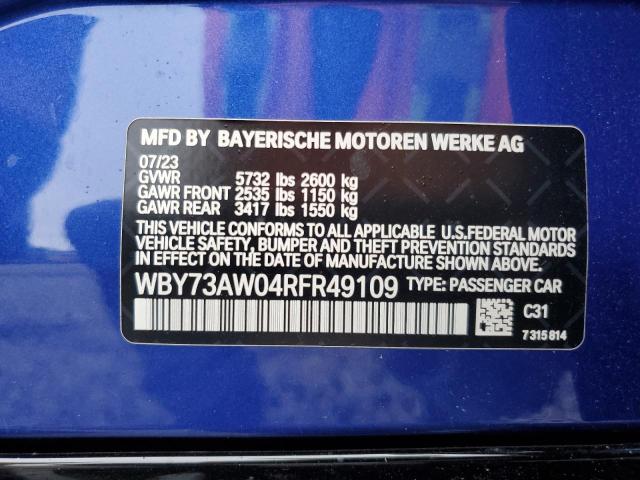 WBY73AW04RFR49109 - 2024 BMW I4 EDRIVE 40 BLUE photo 13