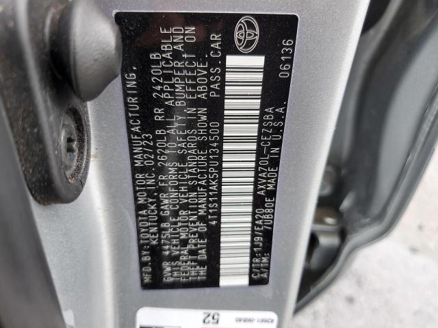 4T1S11AK5PU134500 - 2023 TOYOTA CAMRY SE NIGHT SHADE SILVER photo 12