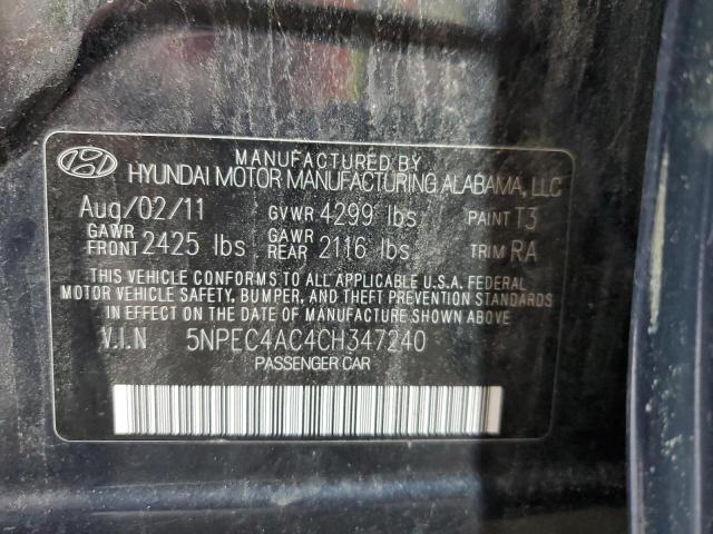 5NPEC4AC4CH347240 - 2012 HYUNDAI SONATA SE Mavi foto 12