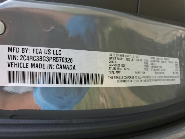 2C4RC3BG3PR570326 - 2023 CHRYSLER PACIFICA TOURING L ნაცრისფერი ფოტო 13