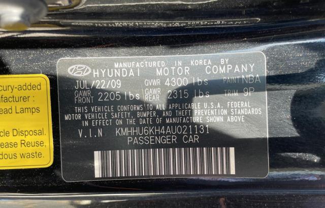 KMHHU6KH4AU021131 - 2010 HYUNDAI GENESIS CO 3.8L BLACK photo 10