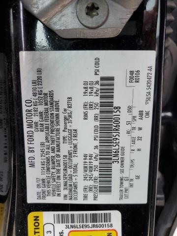 3LN6L5E95JR600158 - 2018 LINCOLN MKZ RESERVE შავი ფოტო 12