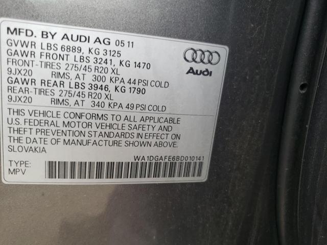 WA1DGAFE6BD010141 - 2011 AUDI Q7 PRESTIGE ნაცრისფერი ფოტო 13