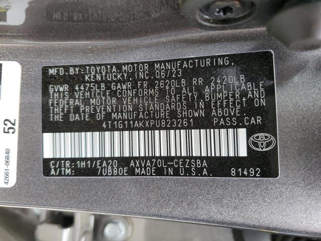 4T1G11AKXPU823261 - 2023 TOYOTA CAMRY SE NIGHT SHADE GRAY photo 12