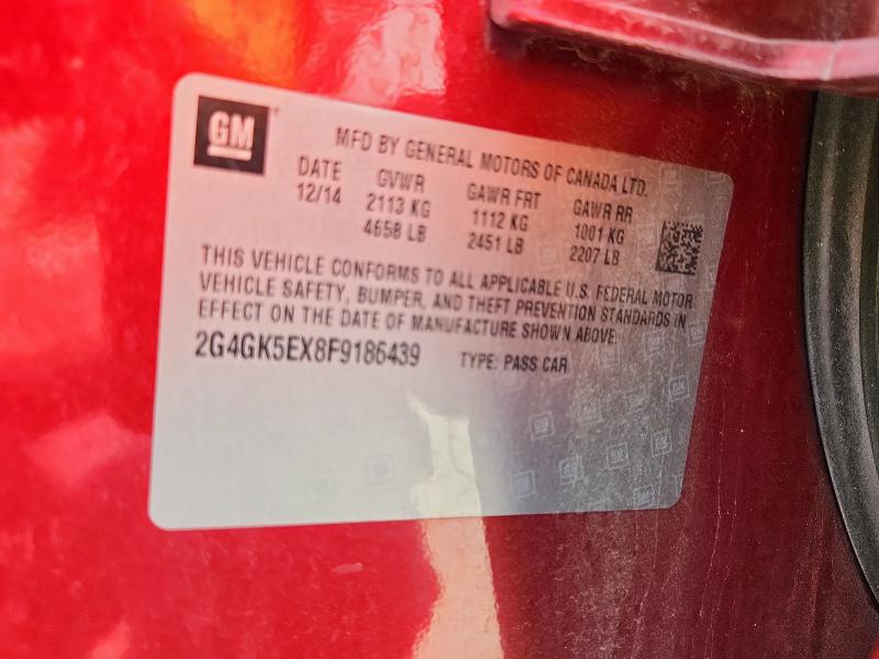 2G4GK5EX8F9186439 - 2015 BUICK REGAL RED photo 12
