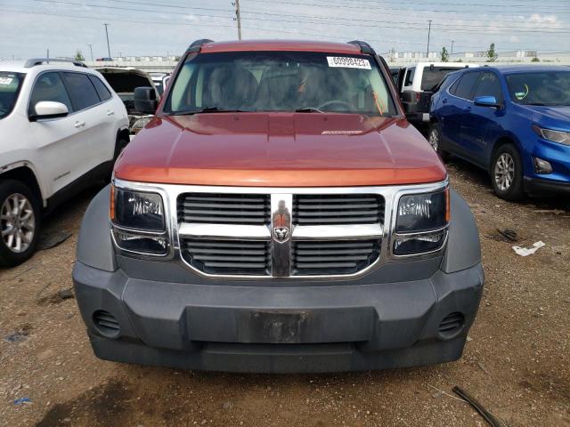 1D8GU28K37W728652 - 2007 DODGE NITRO SXT ORANGE photo 5