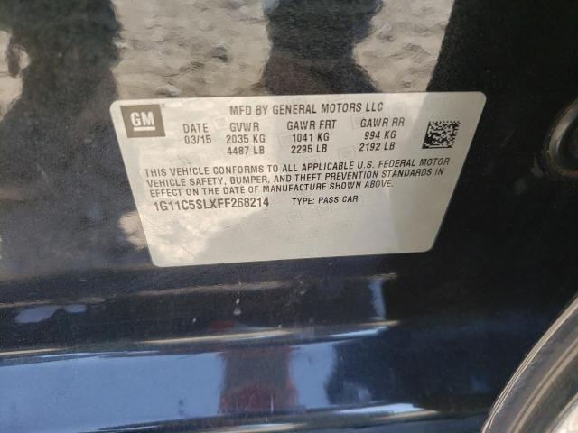 1G11C5SLXFF268214 - 2015 CHEVROLET MALIBU 1LT 黑色 照片 12