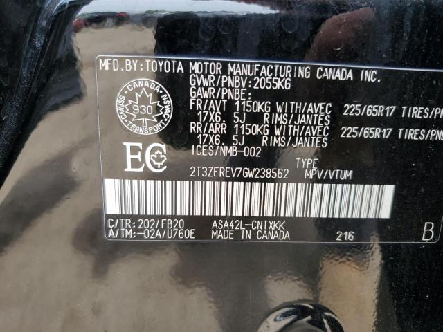 2T3ZFREV7GW238562 - 2016 TOYOTA RAV4 LE BLACK photo 13