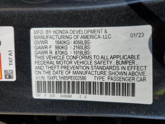 19XFL1H85PE002586 - 2023 HONDA CIVIC SPORT TOURING CHARCOAL photo 13