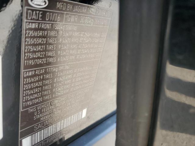 SALWR2VF7GA648246 - 2016 LAND ROVER RANGE ROVE HSE BLACK photo 14
