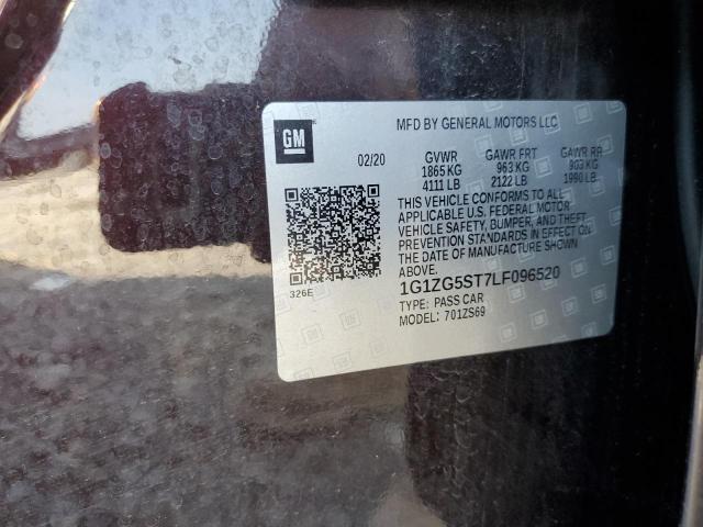 1G1ZG5ST7LF096520 - 2020 CHEVROLET MALIBU RS BLACK photo 12