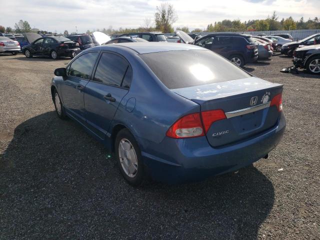 2HGFA1F21AH005857 - 2010 HONDA CIVIC DX BLUE photo 3