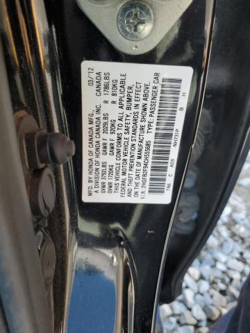 2HGFB2F94CH555685 - 2012 HONDA CIVIC EXL BLACK photo 12