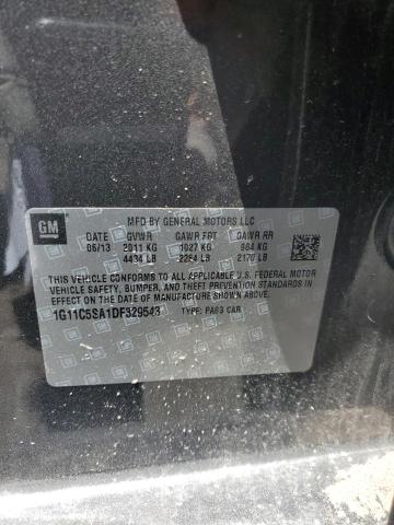 1G11C5SA1DF329543 - 2013 CHEVROLET MALIBU 1LT CHARCOAL photo 12