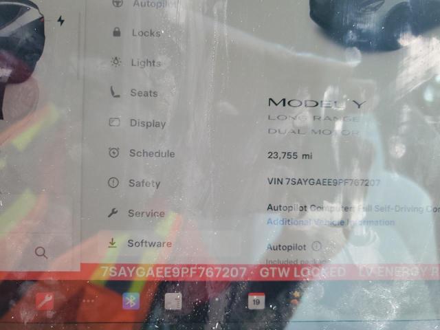 7SAYGAEE9PF767207 - 2023 TESLA MODEL Y ნაცრისფერი ფოტო 9