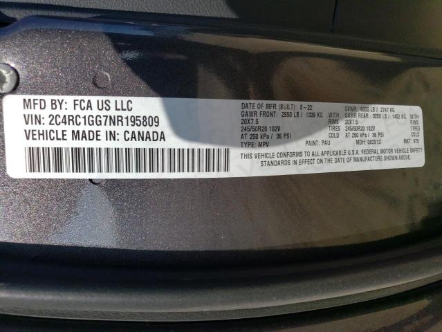 2C4RC1GG7NR195809 - 2022 CHRYSLER PACIFICA LIMITED GRAY photo 14