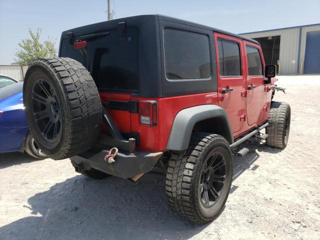 1C4BJWDG7FL676226 - 2015 JEEP WRANGLER U SPORT RED photo 3