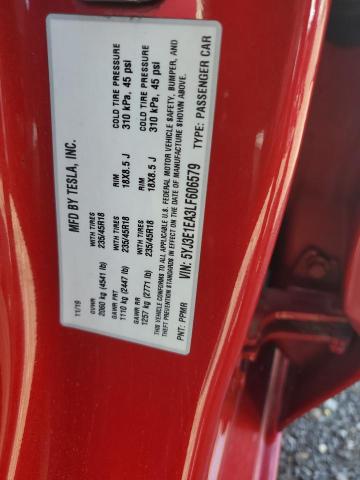 5YJ3E1EA3LF606579 - 2020 TESLA MODEL 3 RED photo 12