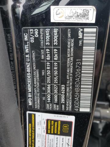 4JGDA5HB8DA206731 - 2013 MERCEDES-BENZ ML 350 4MATIC BLACK photo 13