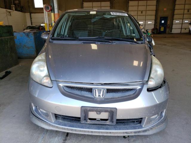 JHMGD37647S062402 - 2007 HONDA FIT S GRAY photo 5