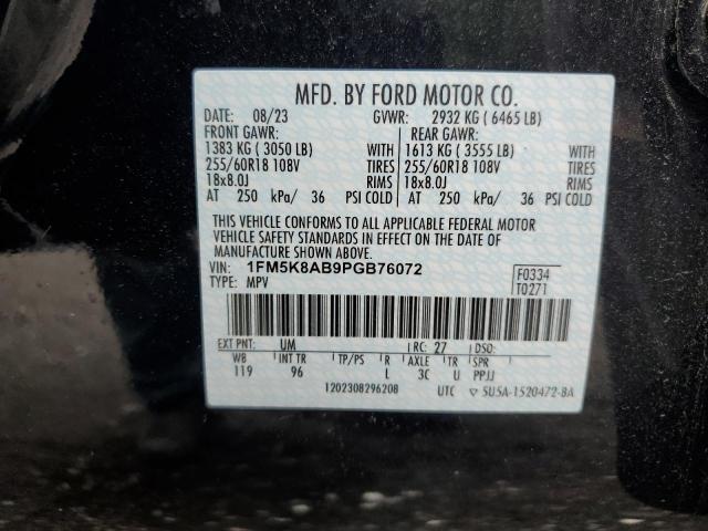 1FM5K8AB9PGB76072 - 2023 FORD EXPLORER POLICE INTERCEPTOR Schwarz Foto 13