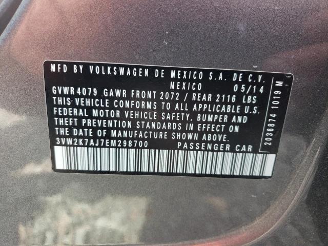 3VW2K7AJ7EM298700 - 2014 VOLKSWAGEN JETTA BASE GRAY photo 12