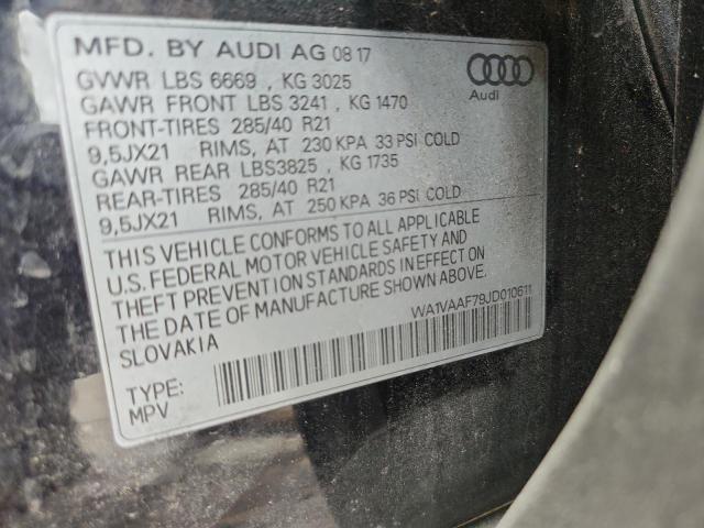 WA1VAAF79JD010611 - 2018 AUDI Q7 PRESTIGE BLACK photo 12