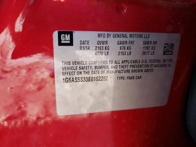 1G6AS5S33E0162282 - 2014 CADILLAC CTS PERFORMANCE COLLECTION Красный фото 10