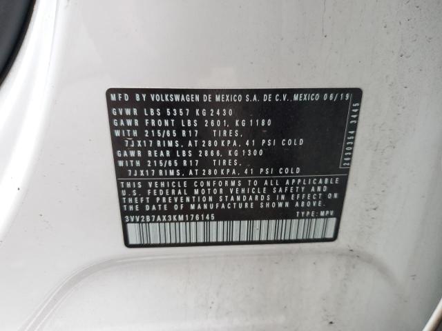3VV2B7AX3KM176145 - 2019 VOLKSWAGEN TIGUAN SE WHITE photo 13