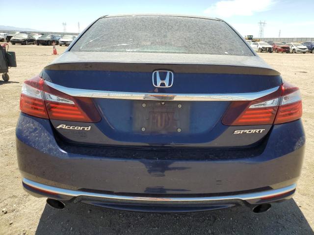 1HGCR2F53GA142446 - 2016 HONDA ACCORD SPORT BLUE photo 6