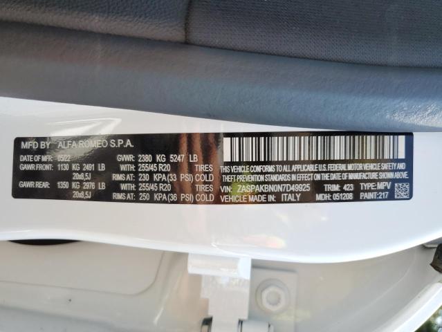 ZASPAKBN0N7D49925 - 2022 ALFA ROMEO STELVIO TI Ağ foto 13