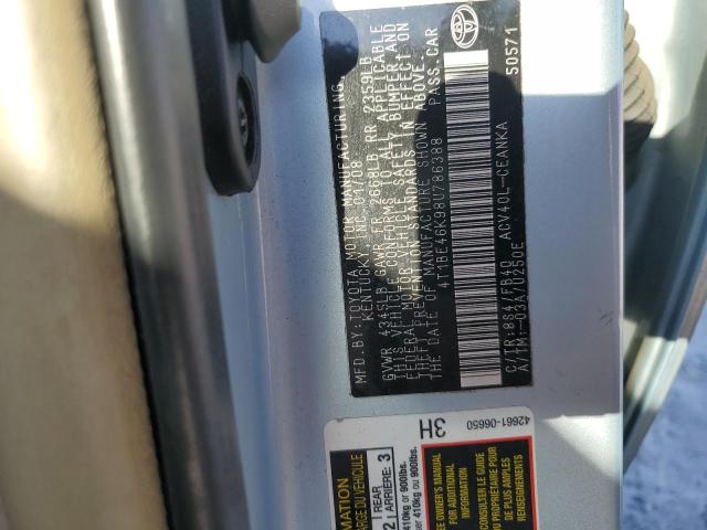 4T1BE46K98U786388 - 2008 TOYOTA CAMRY CE 青绿色 照片 12