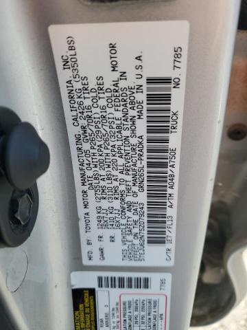 5TEJU62N75Z079243 - 2005 TOYOTA TACOMA DOUBLE CAB PRERUNNER SILVER photo 12