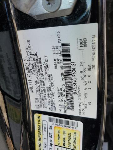 3LN6L5F90HR634131 - 2017 LINCOLN MKZ RESERVE შავი ფოტო 12