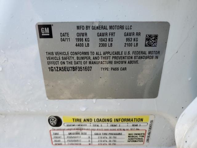 1G1ZA5EU7BF351607 - 2011 CHEVROLET MALIBU LS WHITE photo 12