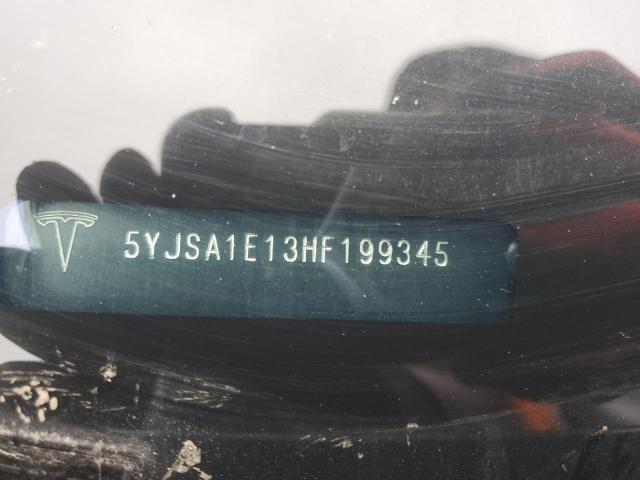 5YJSA1E13HF199345 - 2017 TESLA MODEL S Մոխրագույն լուսանկար 12