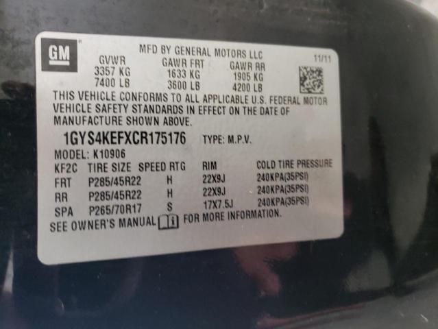 1GYS4KEFXCR175176 - 2012 CADILLAC ESCALADE ESV PLATINUM Qara foto 13