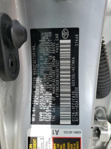 4T1BK3DB1AU367527 - 2010 TOYOTA AVALON XL SILVER photo 12