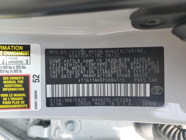 4T1G11AK6PU084115 - 2023 TOYOTA CAMRY SE NIGHT SHADE WHITE photo 13