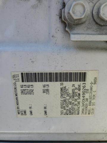 1N4AL2AP2CN490263 - 2012 NISSAN ALTIMA BASE WHITE photo 12