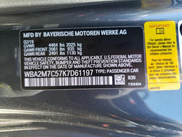 WBA2M7C57K7D61197 - 2019 BMW 230I CHARCOAL photo 13