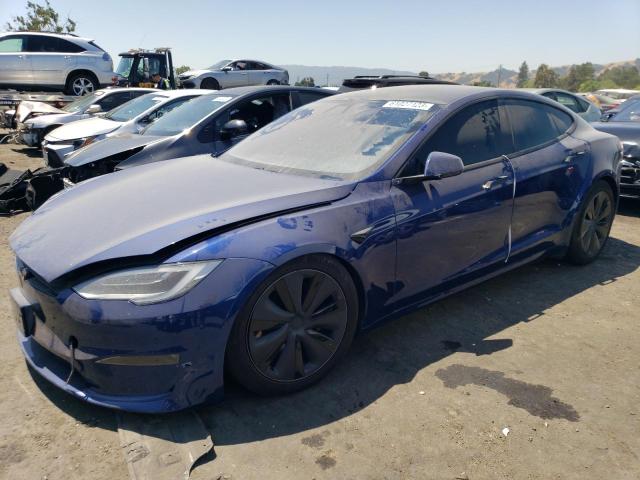 5YJSA1E50MF447287 - 2021 TESLA MODEL S Կապույտ լուսանկար 1