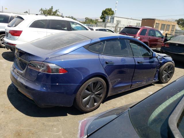 5YJSA1E50MF447287 - 2021 TESLA MODEL S Կապույտ լուսանկար 3